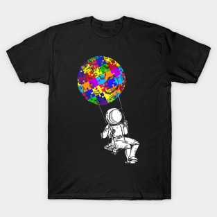 Astronaut Puzzle Autistic Autism Awareness T-Shirt